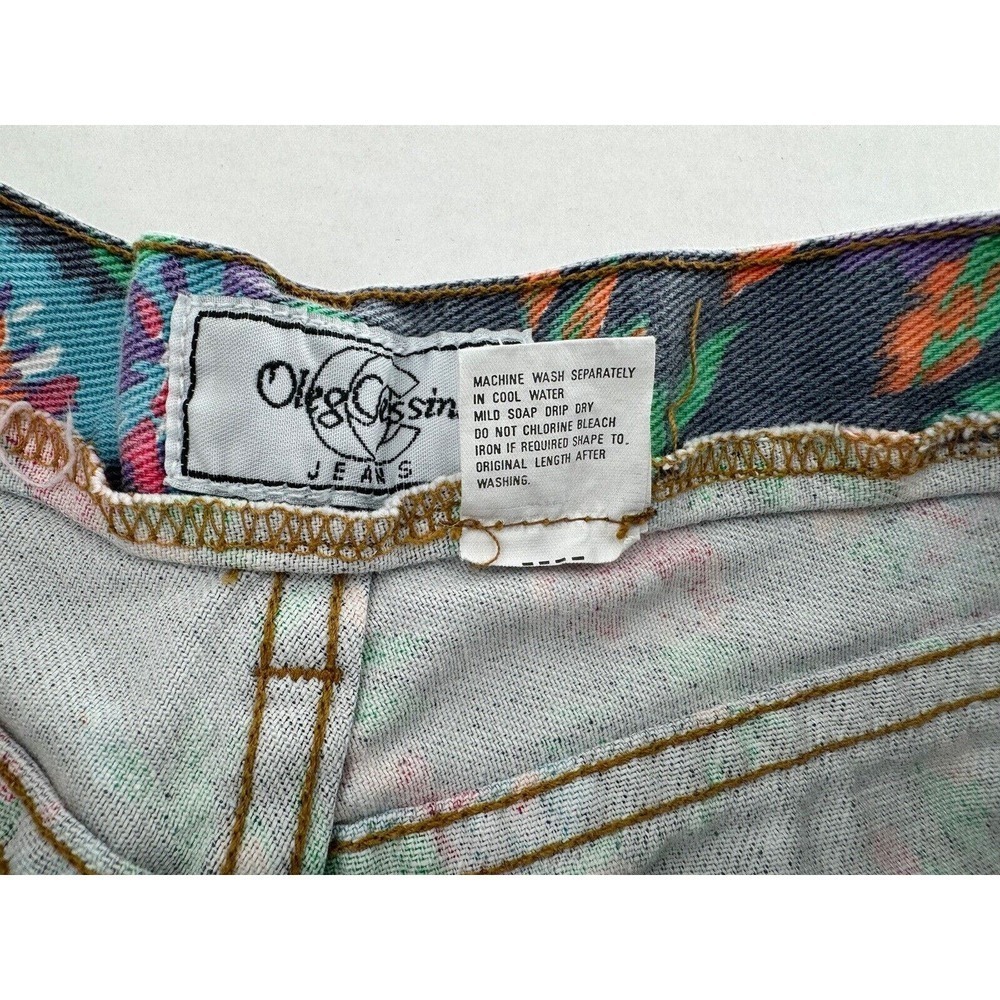 Vtg Oleg Cassani Denim Floral Shorts High Waist 90’s Hippie Size 14 Boho Barbie‍ - Picture 10 of 13